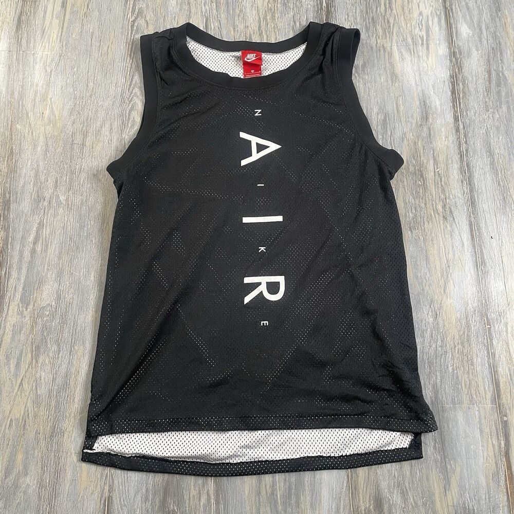 Nike Air Mesh Tank Top Mens Size Large Jordan Black White Shirt 886064-010